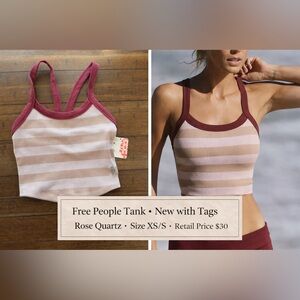 Free People Ribbed Tank Rose Quartz XS/S NWT